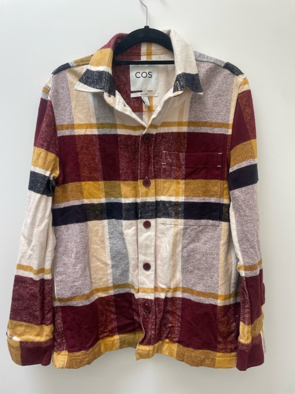 COS Flannel Relaxed Fit 100% Cotton Shacket Size Small
